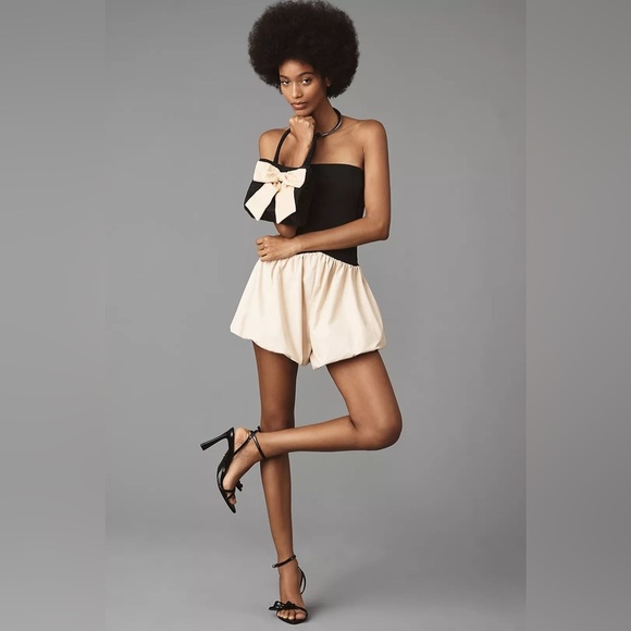 NWT! Anthropologie Maeve Strapless Bubble Romper - Size XL 🐬 - Picture 1 of 6